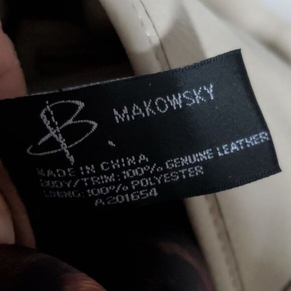 B MAKOWSKY LEATHER BAG HOBO CREAM SHOULDER SATCHEL HANDBAG PURSE WOMEN'S WOMAN'S - Picture 11 of 15